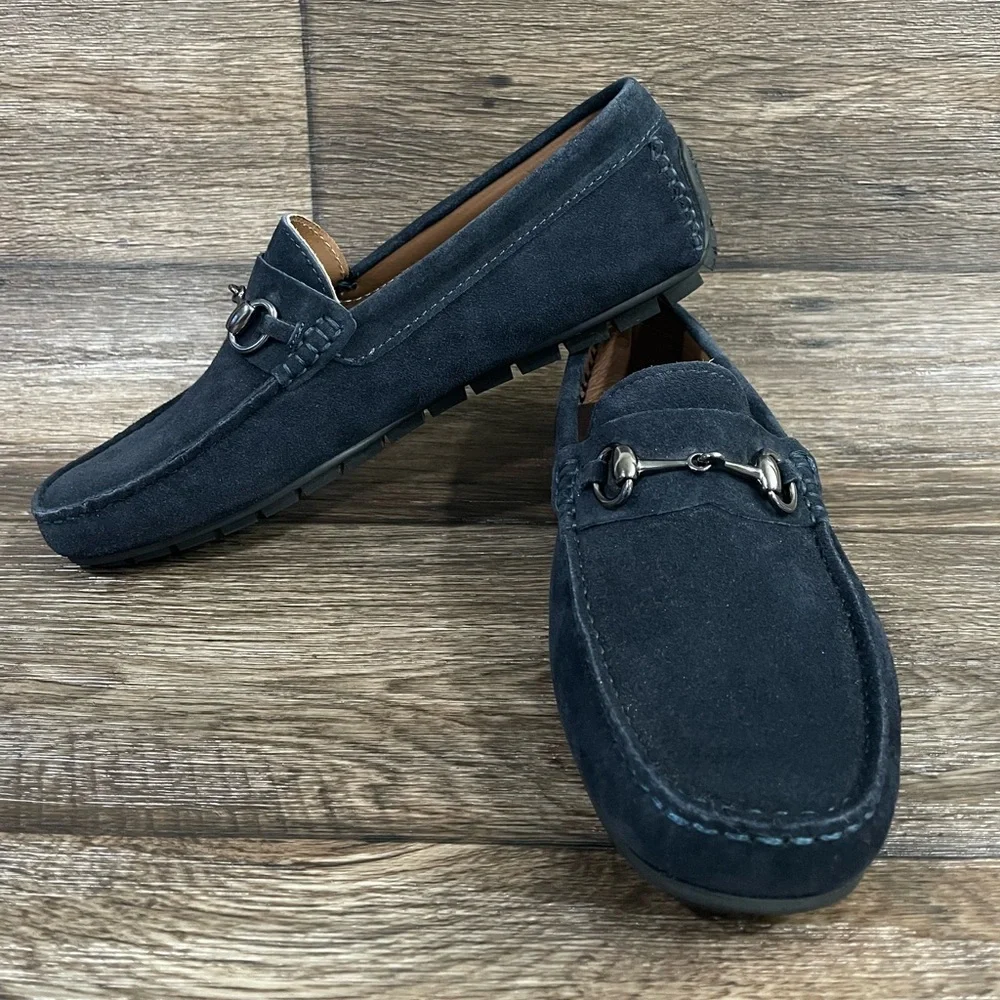 TO BOOT NEW YORK‎ Mens Navy Bit Driver Adam Derrick Del Amo Loafers Shoes 8.5